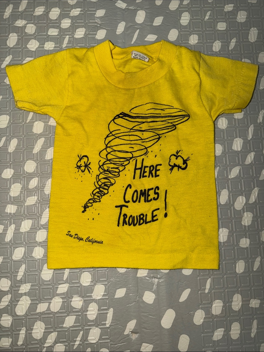 Kids "Here Comes Trouble" Graphic T-Shirt - Yellow